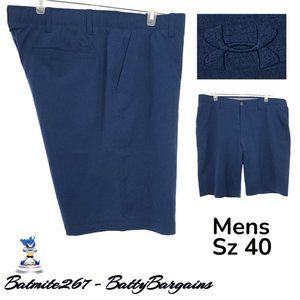 Under Armour Match Play Vented Golf Shorts Nvy Blue Heather No Slip Band Mens 40